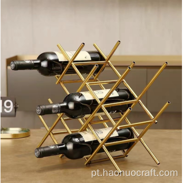 Porta-vinhos em ferro de alta costura com bastão longo